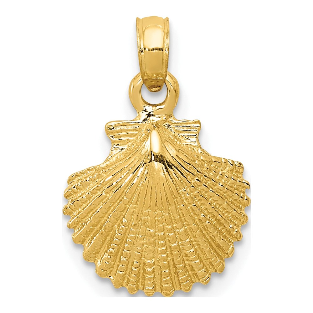 14K Yellow Gold Scallop Shell Pendant