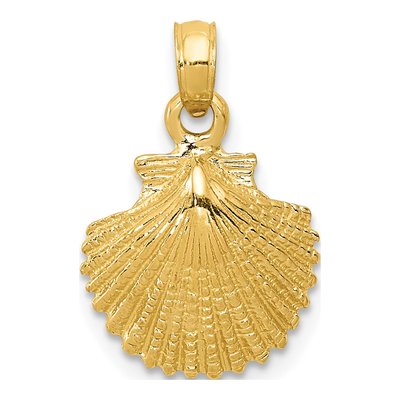 14K Yellow Gold Scallop Shell Pendant