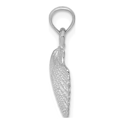 14K White Gold Scallop Shell Pendant – view 3