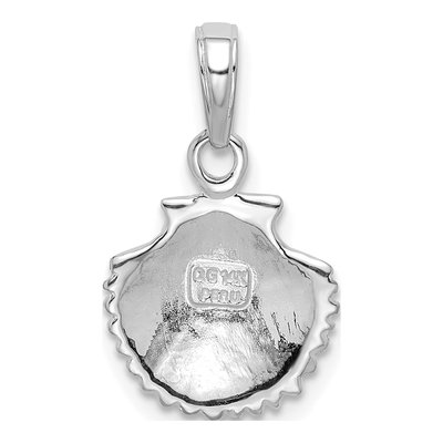 14K White Gold Scallop Shell Pendant – view 4