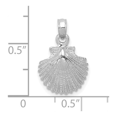 14K White Gold Scallop Shell Pendant – view 5