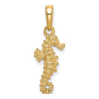 14K Yellow Gold Seahorse Pendant – view 4