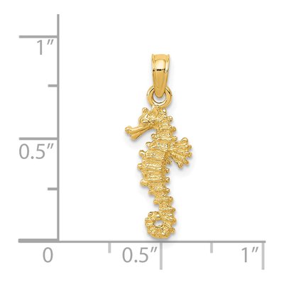 14K Yellow Gold Seahorse Pendant – view 5