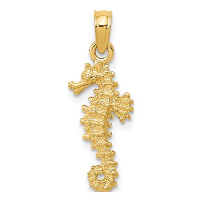 14K Yellow Gold Seahorse Pendant