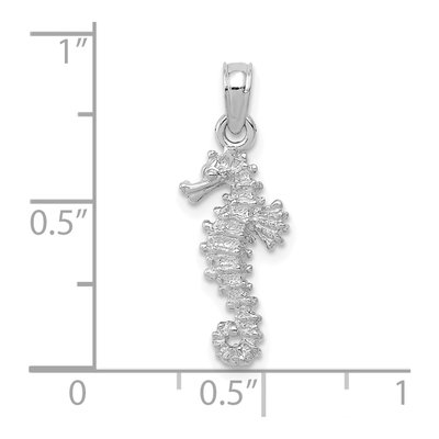 14K White Gold Sea Horse Pendant – view 5