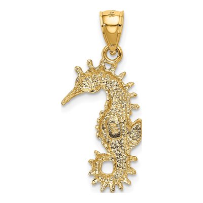 14K Yellow Gold Seahorse Pendant – view 4
