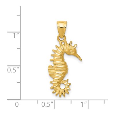 14K Yellow Gold Seahorse Pendant – view 5