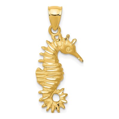 14K Yellow Gold Seahorse Pendant