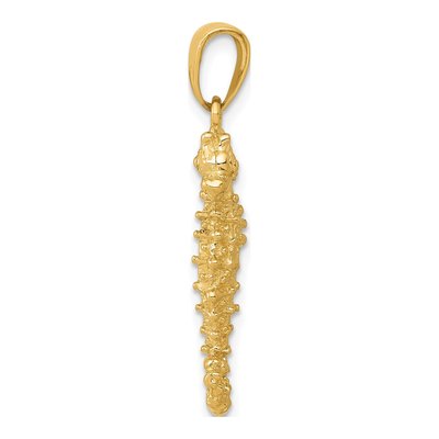 14K Yellow Gold 3-D Seahorse Pendant – view 3