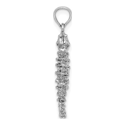 14K White Gold 3D Seahorse Pendant – view 3