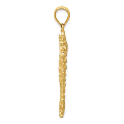 14K Yellow Gold 3-D Seahorse Pendant – view 3