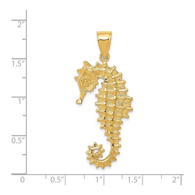 14K Yellow Gold 3-D Seahorse Pendant – view 5