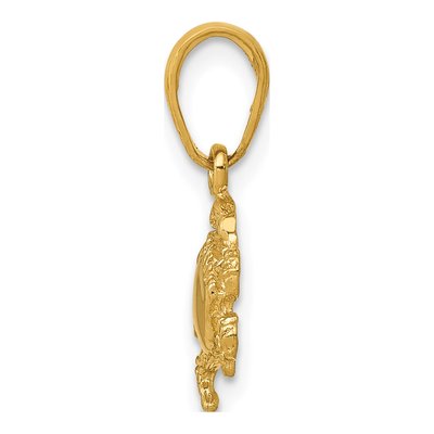 14K Yellow Gold Small Crab Pendant – view 3
