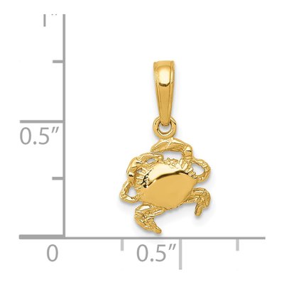 14K Yellow Gold Small Crab Pendant – view 5