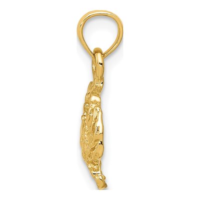 14K Yellow Gold Small Crab Pendant – view 3