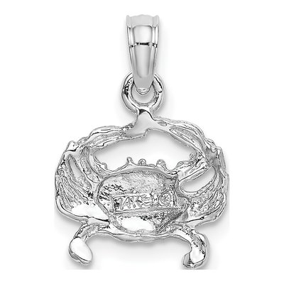 14K White Gold Blue Crab Charm – view 4
