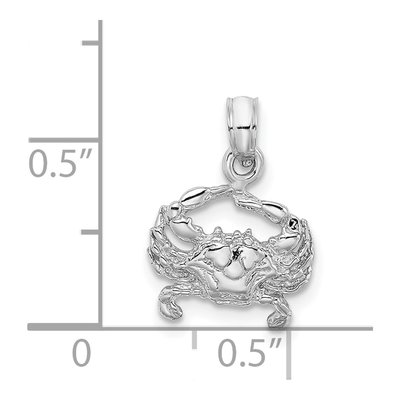 14K White Gold Blue Crab Charm – view 5