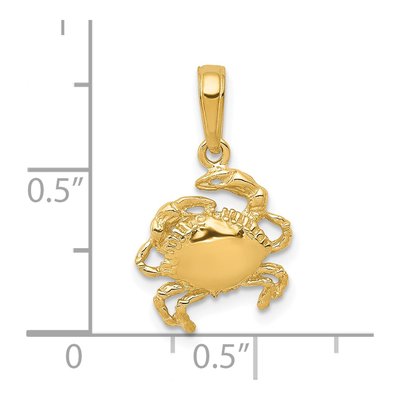14K Yellow Gold Crab Pendant – view 4