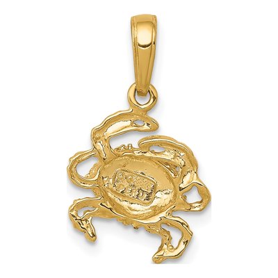 14K Yellow Gold Crab Pendant – view 5