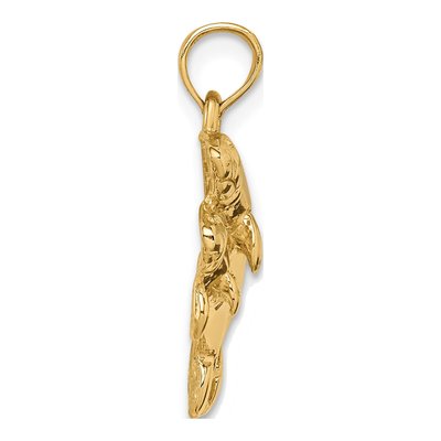 14K Yellow Gold Double Manatee Pendant – view 3