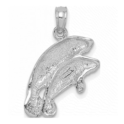 14K White Gold Double Manatee Pendant – view 5