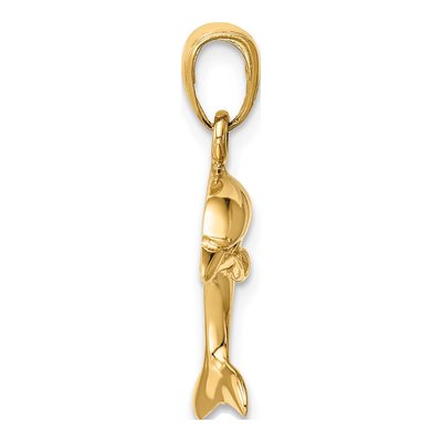 14K Yellow Gold Jumping Dolphin Pendant – view 3