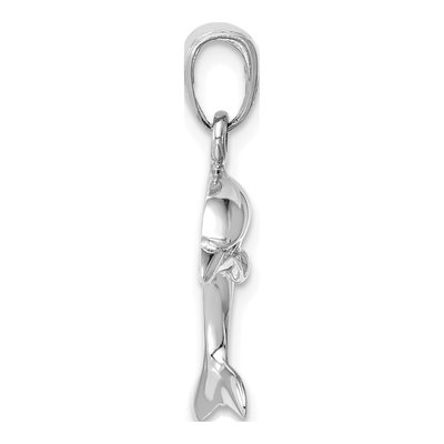 14K White Gold Jumping Dolphin Pendant – view 3