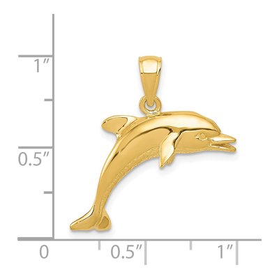 14K Yellow Gold Jumping Dolphin Pendant – view 5