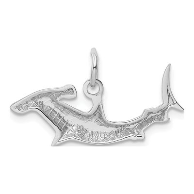 14K White Gold Hammerhead Shark Pendant – view 4