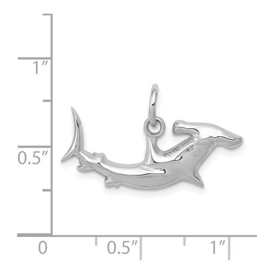 14K White Gold Hammerhead Shark Pendant – view 5