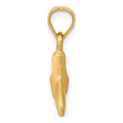 14K Yellow Gold 3-D Whale Tail Pendant – view 3