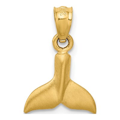 14K Yellow Gold 3-D Whale Tail Pendant – view 4
