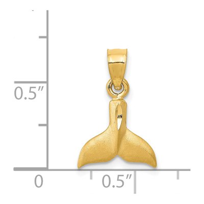 14K Yellow Gold 3-D Whale Tail Pendant – view 5