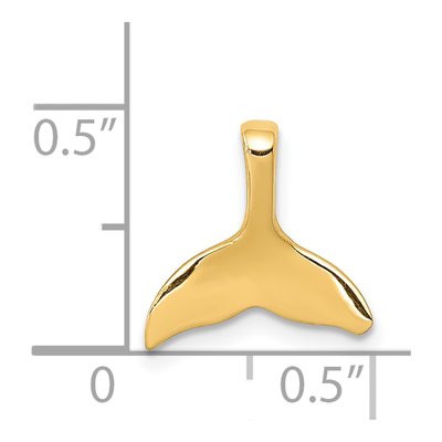 14K Yellow Gold Whale Tail Slide Pendant – view 4