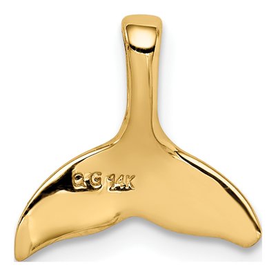 14K Yellow Gold Whale Tail Slide Pendant – view 5