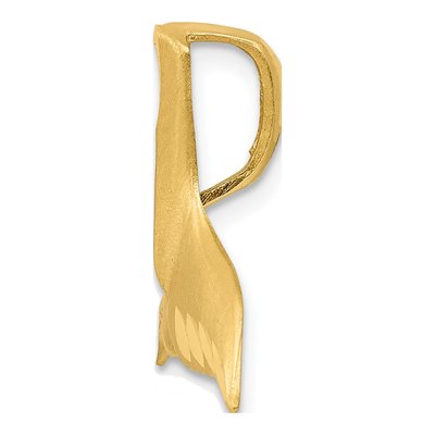 14K Yellow Gold Diamond-Cut Whale Tail Slide Pendant – view 3
