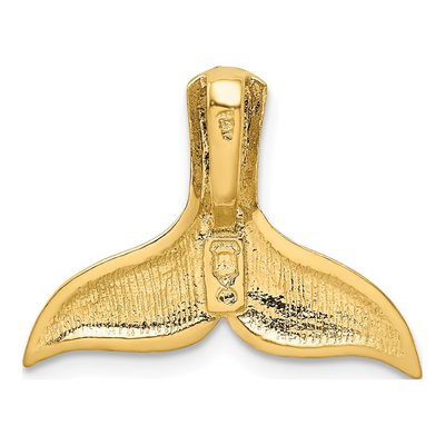 14K Yellow Gold Diamond-Cut Whale Tail Slide Pendant – view 4