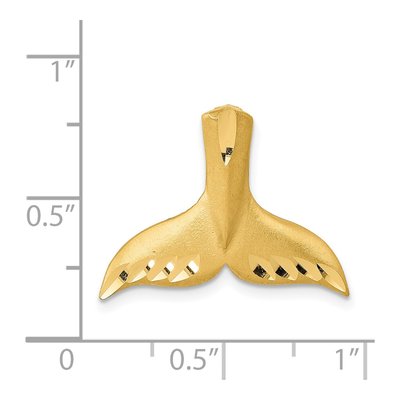 14K Yellow Gold Diamond-Cut Whale Tail Slide Pendant – view 5