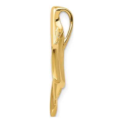 14K Yellow Gold Whale Tail Slide Pendant – view 3