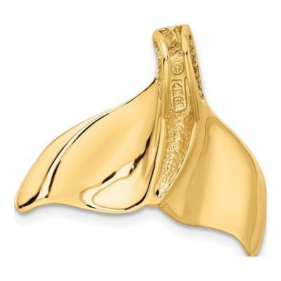 14K Yellow Gold Whale Tail Slide Pendant – view 4