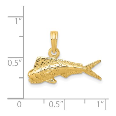 14K Yellow Gold Mahi Fish Pendant – view 5