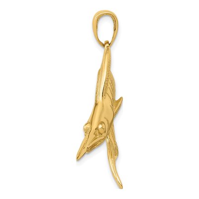 14K Yellow Gold Large Marlin Pendant – view 3