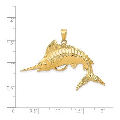 14K Yellow Gold Large Marlin Pendant – view 5