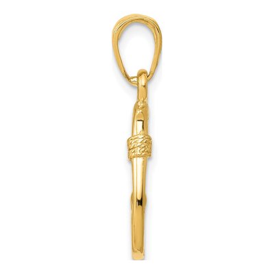 14K Yellow Gold 3-D Fish Hook Pendant – view 3