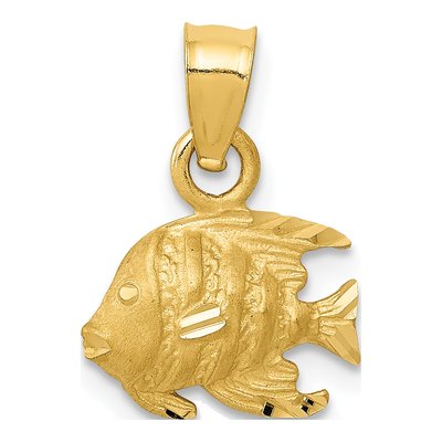 14K Yellow Gold Bannerfish Pendant