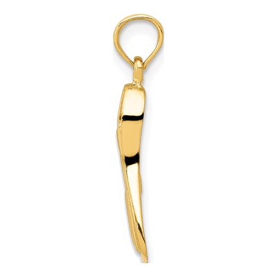 14K Yellow Gold 3D Scuba Flipper Pendant – view 3