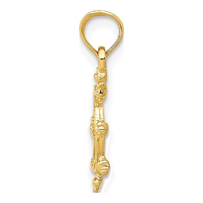 14K Yellow Gold Ship Wheel Pendant – view 3