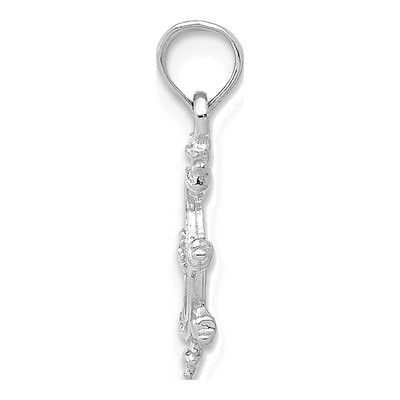 14K White Gold Ship Wheel Pendant – view 3