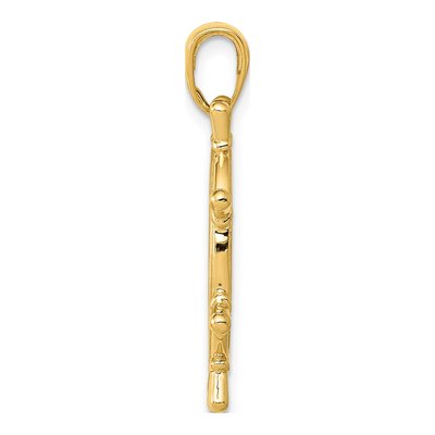 14K Yellow Gold 3-D Ships Wheel Pendant – view 3