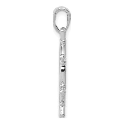 14K White Gold 3-D Ships Wheel Pendant – view 3